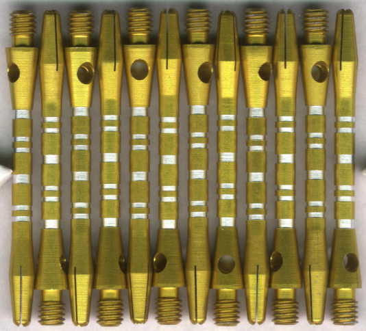 2in. Gold AR Medium Aluminum Dart Shafts