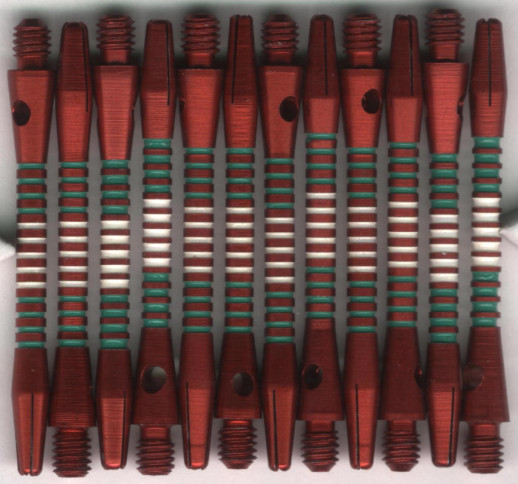 2in. Red/White/Green Medium Aluminum Dart Shafts
