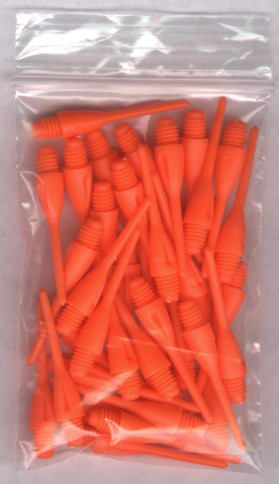 33ct. Neon Orange Dimpled Soft Tip Points 33ct. Neon Orange Dimpled Soft Tip Points